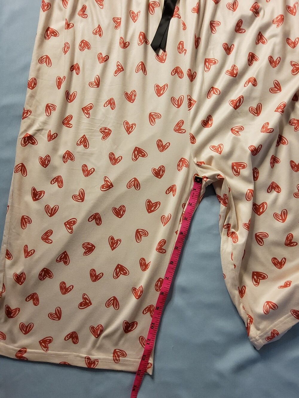 SHEIN Heart Print Pajama Pants Trio - Black, Cream, and Teal XXL - Picture 7 of 12